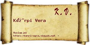 Kárpi Vera névjegykártya